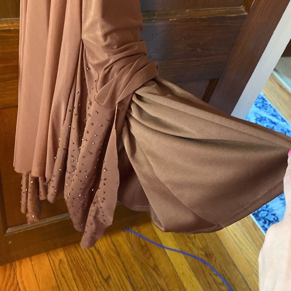 Brand new Laundry by Shelli Segal brown beaded and ruched evening dress 😍😍😍 - Picture 14 of 16